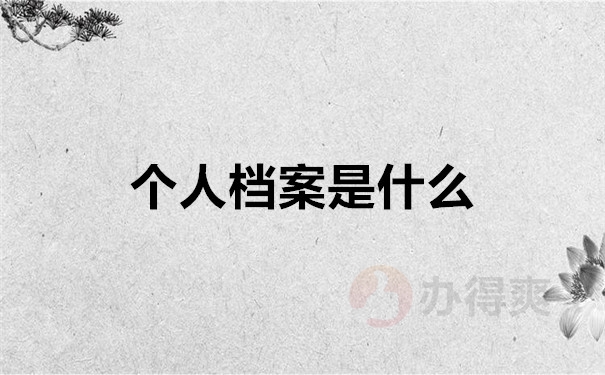 个人档案是什么