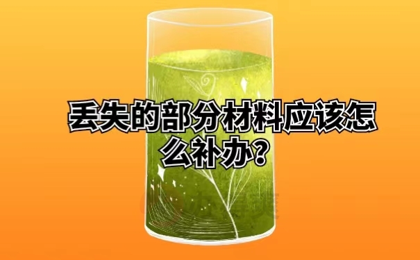 丢失的部分材料应该怎么补办？