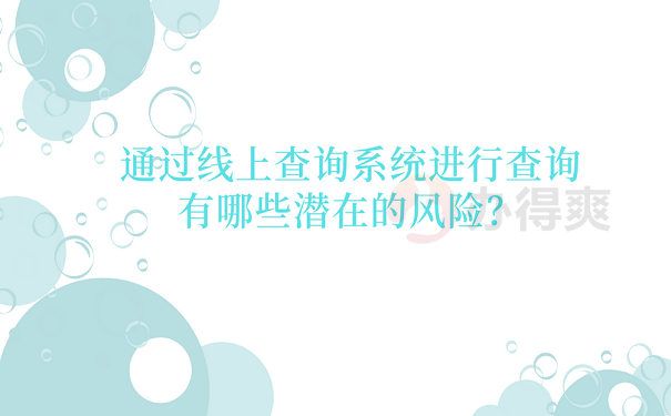 通过线上查询系统进行查询有哪些潜在的风险？