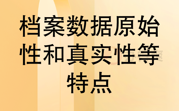 档案数据特点