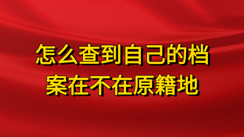 怎么查到自己的档案在不在原籍地