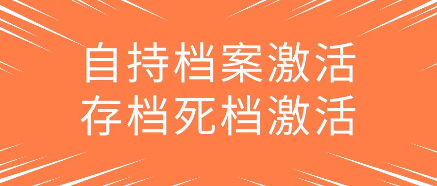 自持档案激活存档死档激活